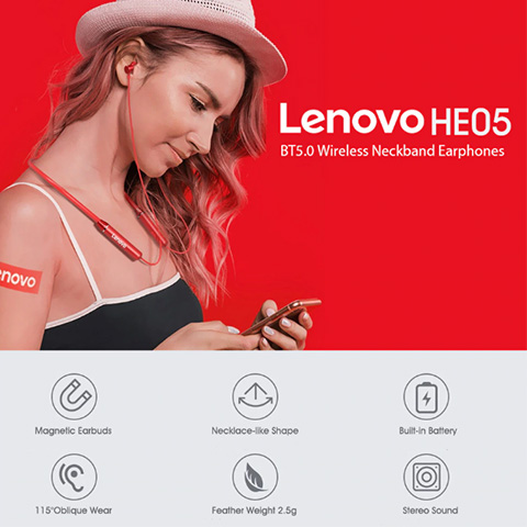 هدفون بی سیم لنوو مدل Lenovo HE05