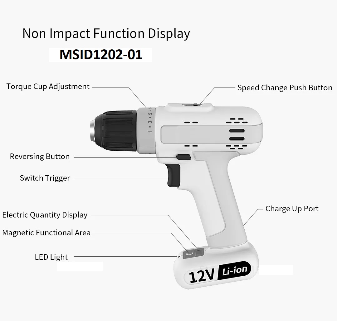 Marsworker Electric Drill 12V MSID1202-01