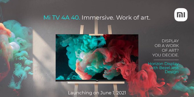 Xiaomi to launch the Mi TV 4A 40 Horizon Edition on June 1