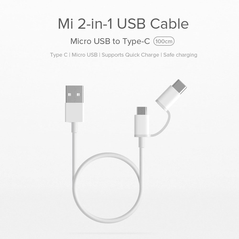 کابل تبدیل 2 در 1 شیائومی Xiaomi Mi 2-in-1 USB SJX01ZM