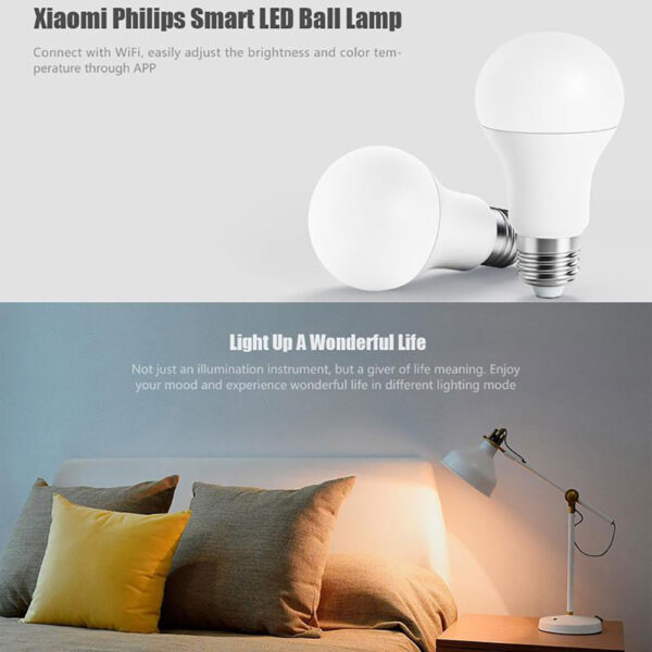 لامپ LED هوشمند فیلیپس Xiaomi Philips Zhirui Smart LED E27 Bulb Light