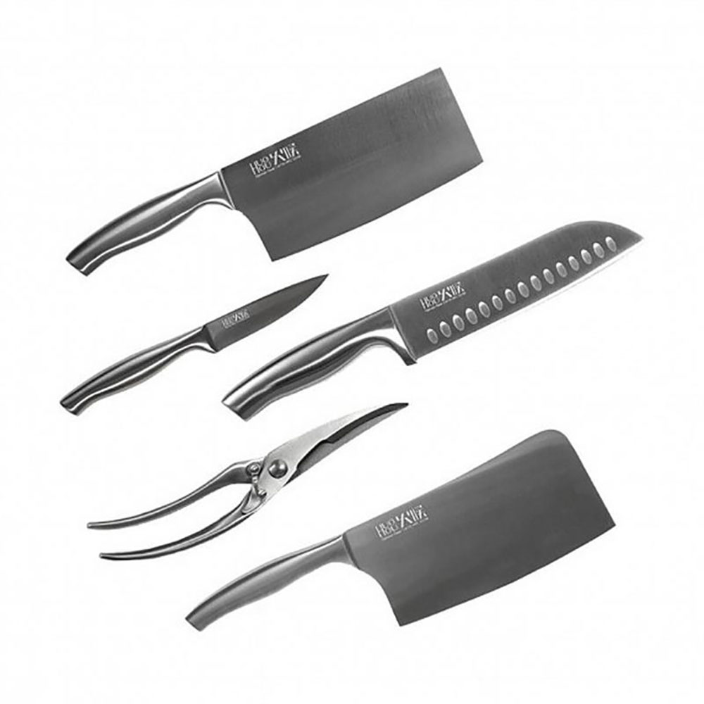 ست 5 تایی چاقو و قیچی آشپزخانه شیائومی HuoHou HU0014 Kitchen Knife