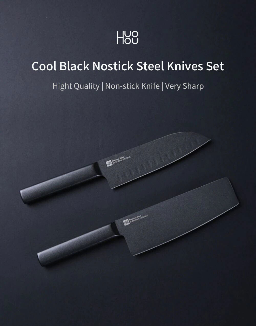 ست 2 عددی چاقوی آشپزخانه HuoHou HU0076