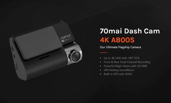 70MAI Dash Cam 4K A800S