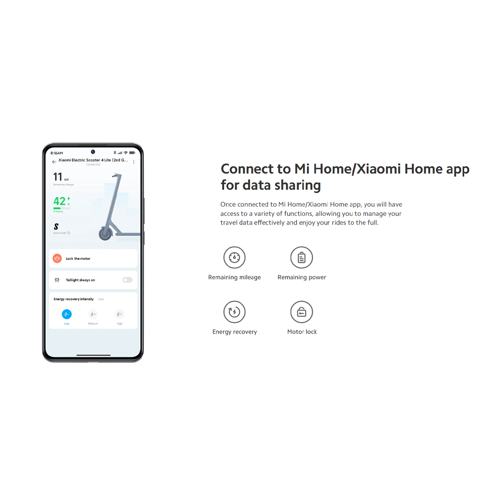 اسکوتر برقی تاشو شیائومی مدل Xiaomi Electric Scooter 4 Lite 2nd Gen