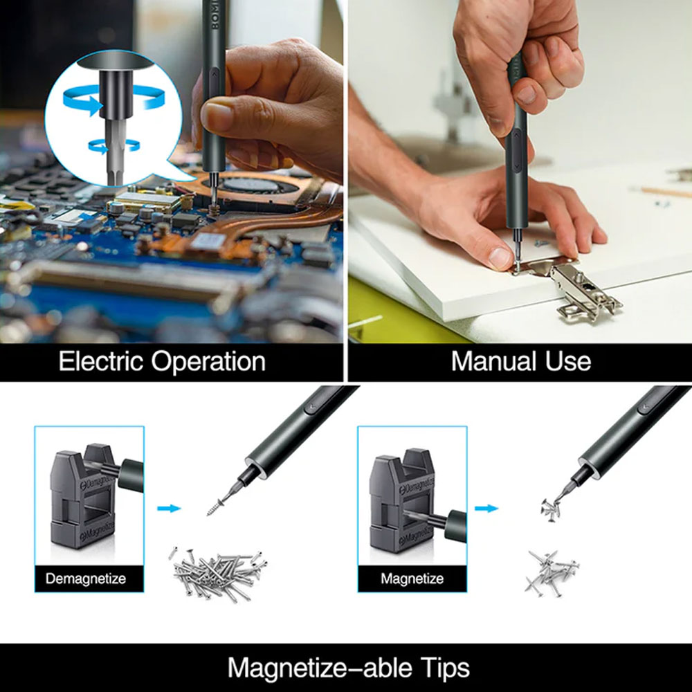 پیچ گوشتی شارژی شیائومی BOMIDI EPS02 Electric Screwdriver Set With 30 in One Cordless Screwdriver