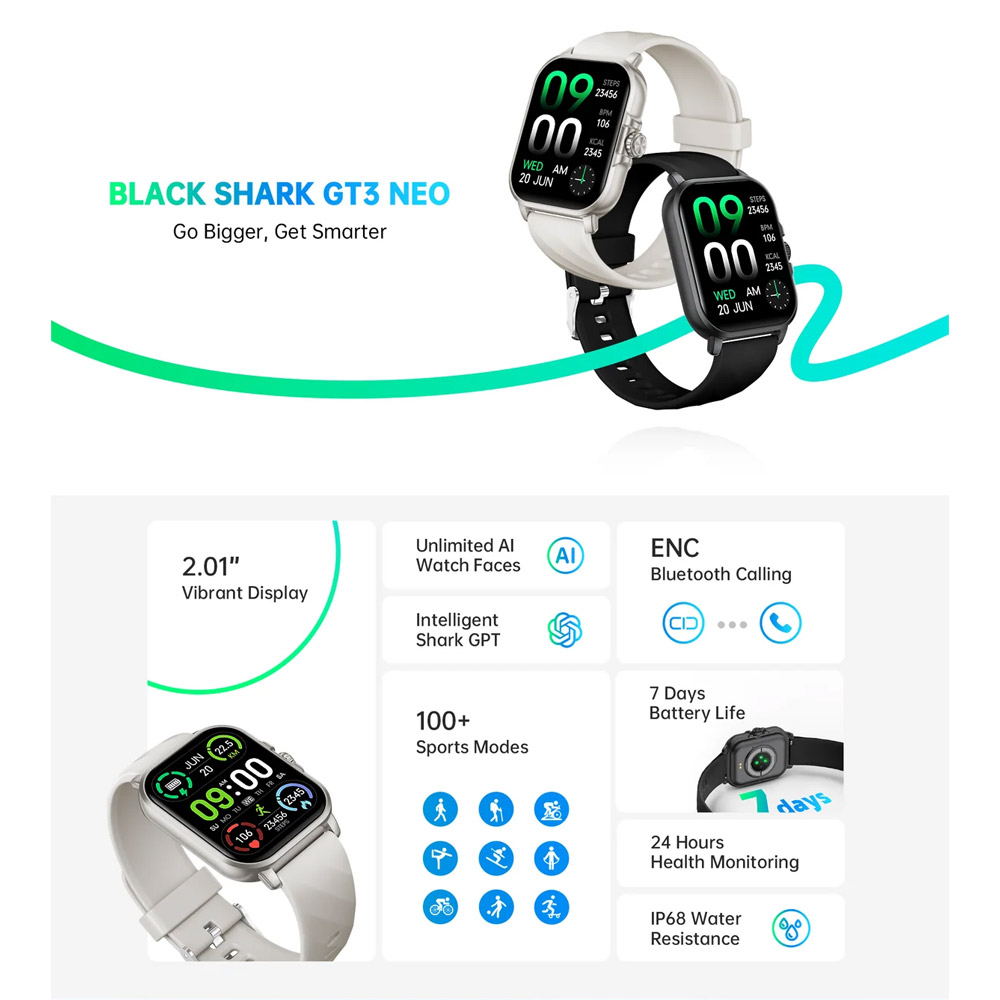 ساعت هوشمند بلک شارک مدل Black Shark GT3 Neo