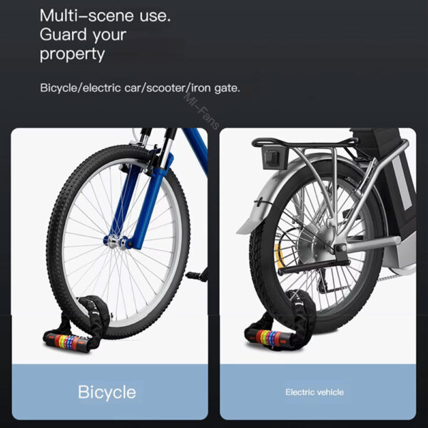 قفل رمزدار دوچرخه رنگین کمانی شیائومی مدل Xiaomi Youpin Lydsto Rainbow Lock Digital Chain Rope Bicycle