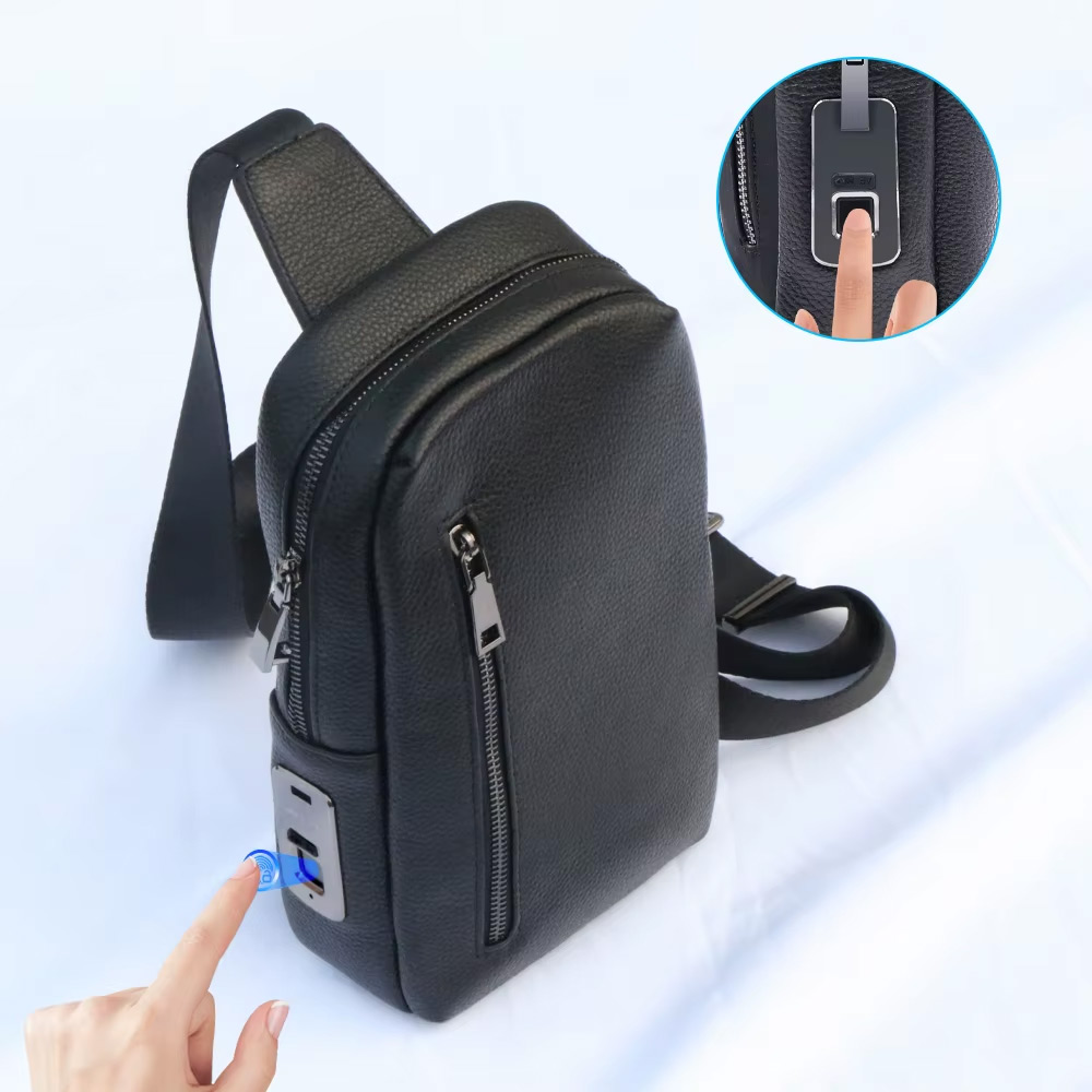 کیف کمری چرمی با قفل اثر انگشت مدل Fipilock FL-V2214