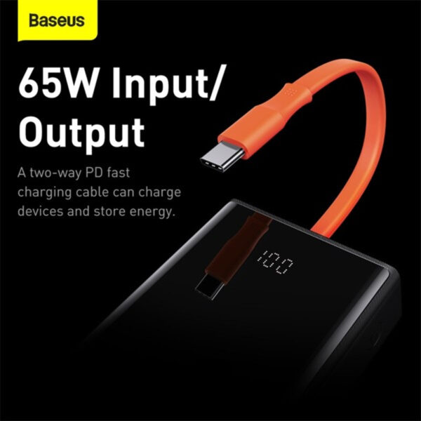 پاوربانک بیسوس مدل Baseus Elf Digital Display Fast Charging Power Bank 20000mAh 65W