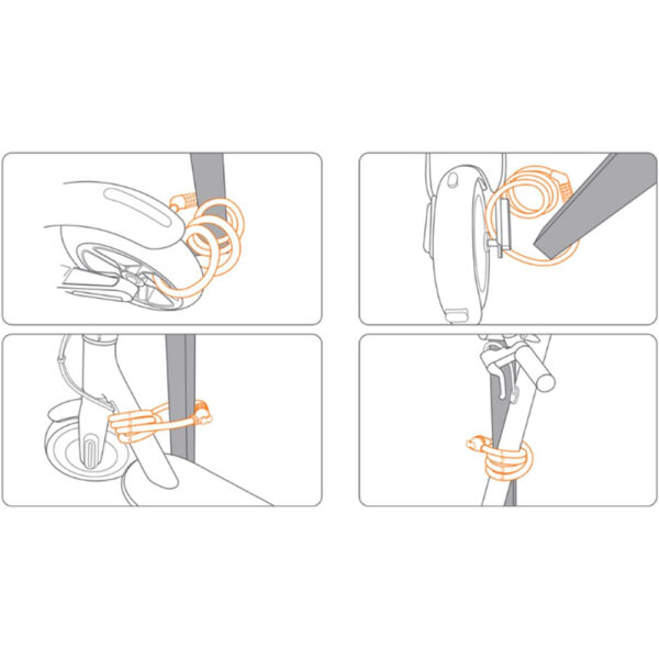 قفل کابلی دوچرخه و اسکوتر Segway Ninebot Password Cable Lock