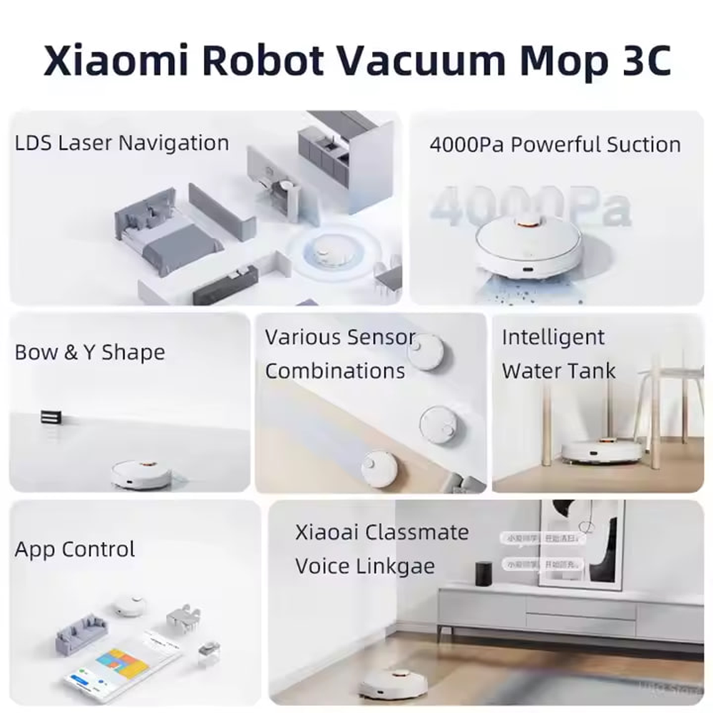 جاروبرقی رباتی هوشمند شیائومی مدل XIAOMI MIJIA Robot Vacuum-Mop 3C B106CN