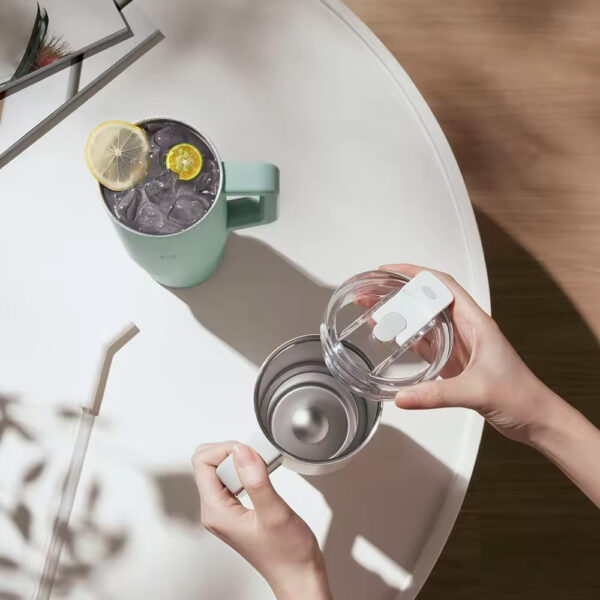 فلاسک ضد زنگ 1 لیتری شیائومی مدل Xiaomi Mijia Straw Cup 1L Stainless Steel