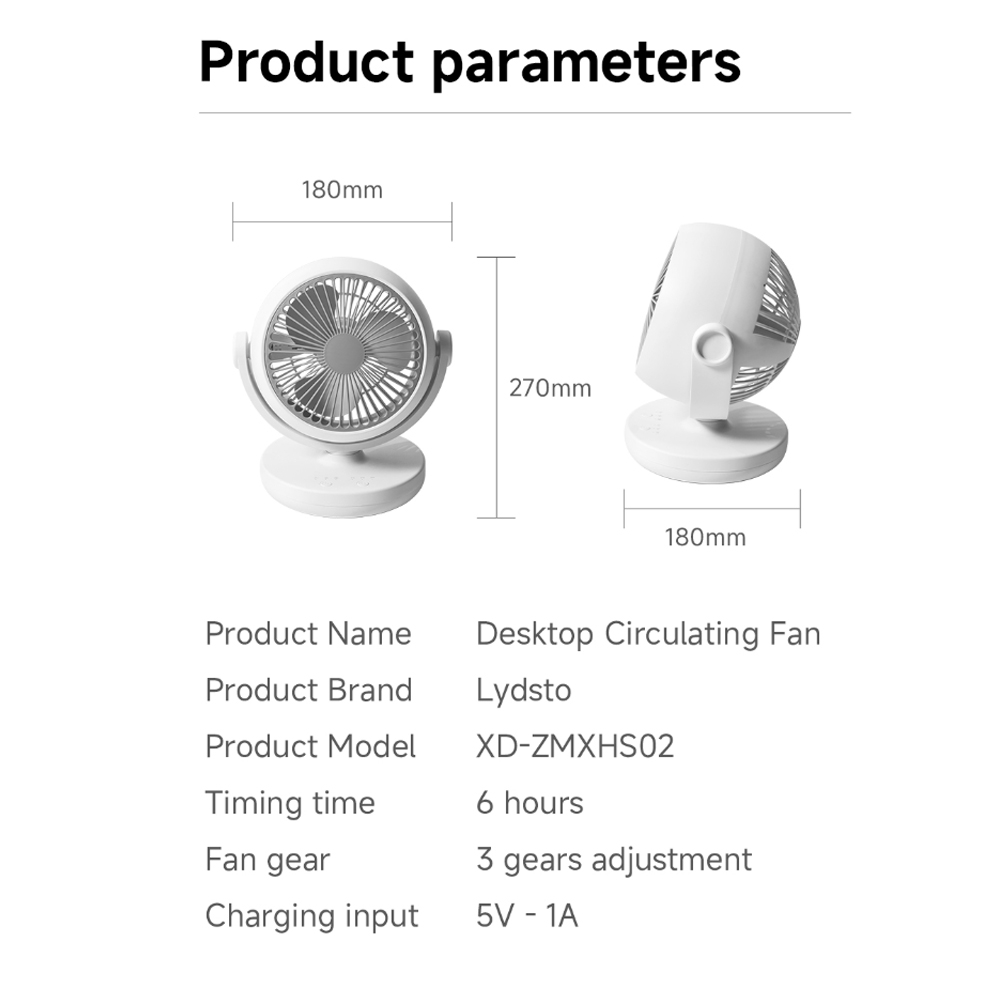 Lydsto-desktop-circulation-fan-4 پنکه رومیزی شیائومی مدل Lydsto desktop circulation fan