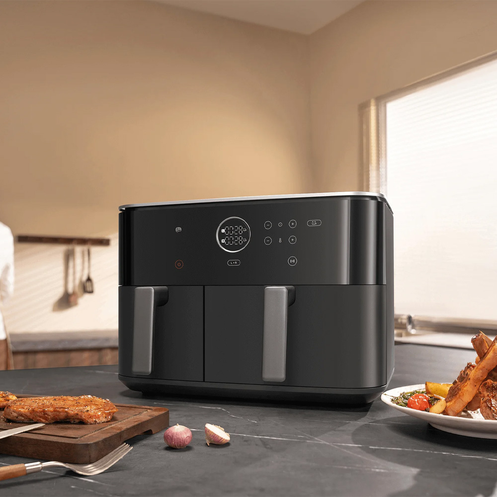 سرخکن بدون روغن دو محفظه شیائومی مدل Xiaomi MAF-D1001 Dual Zone Air Fryer 10L 15 هواپز بدون روغن چند منظوره شیائومی مدل Xiaomi Dual Zone Air Fryer 10L