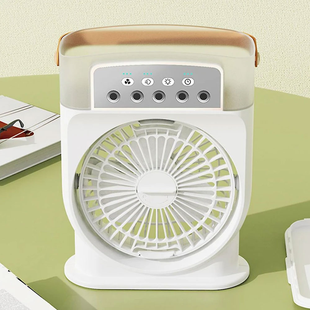 پنکه مه پاش رومیزی شارژی مدل Mini portable cooling fan -xiaomi360 (4) پنکه رومیزی مه پاش شارژی مدل Mini portable cooling fan