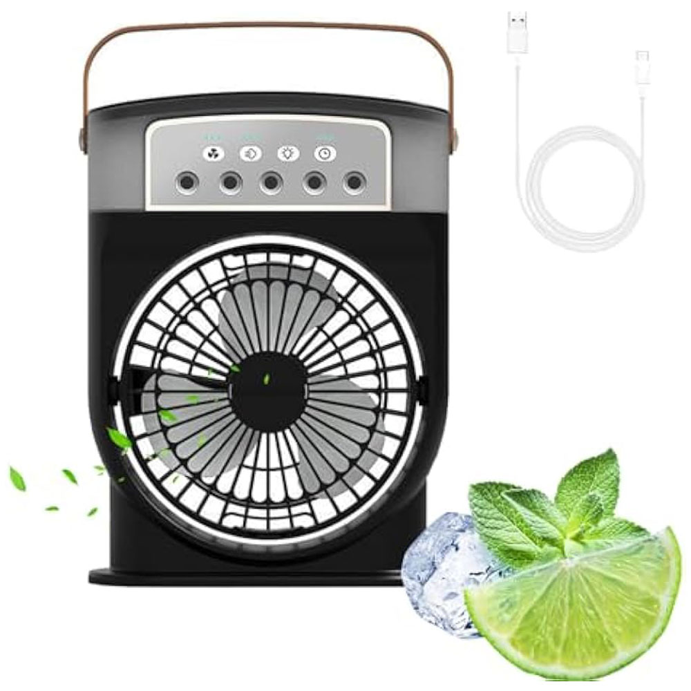 پنکه مه پاش رومیزی شارژی مدل Mini portable cooling fan -xiaomi360 (7) پنکه رومیزی مه پاش شارژی مدل Mini portable cooling fan