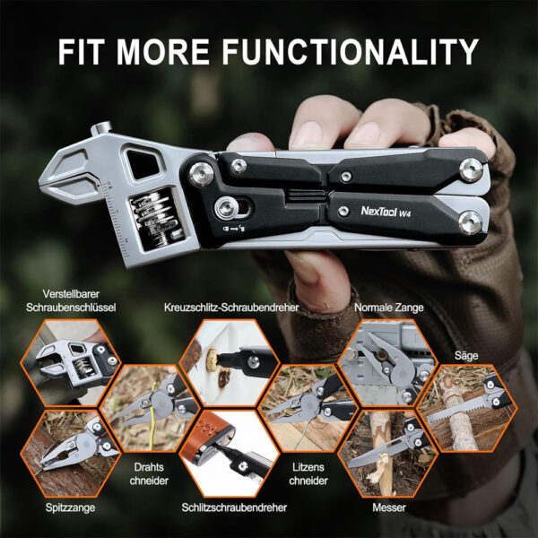 معرفی آچار فرانسه چندکاره مدل Nextool Adjustable Wrench Pilers W4 NE20362