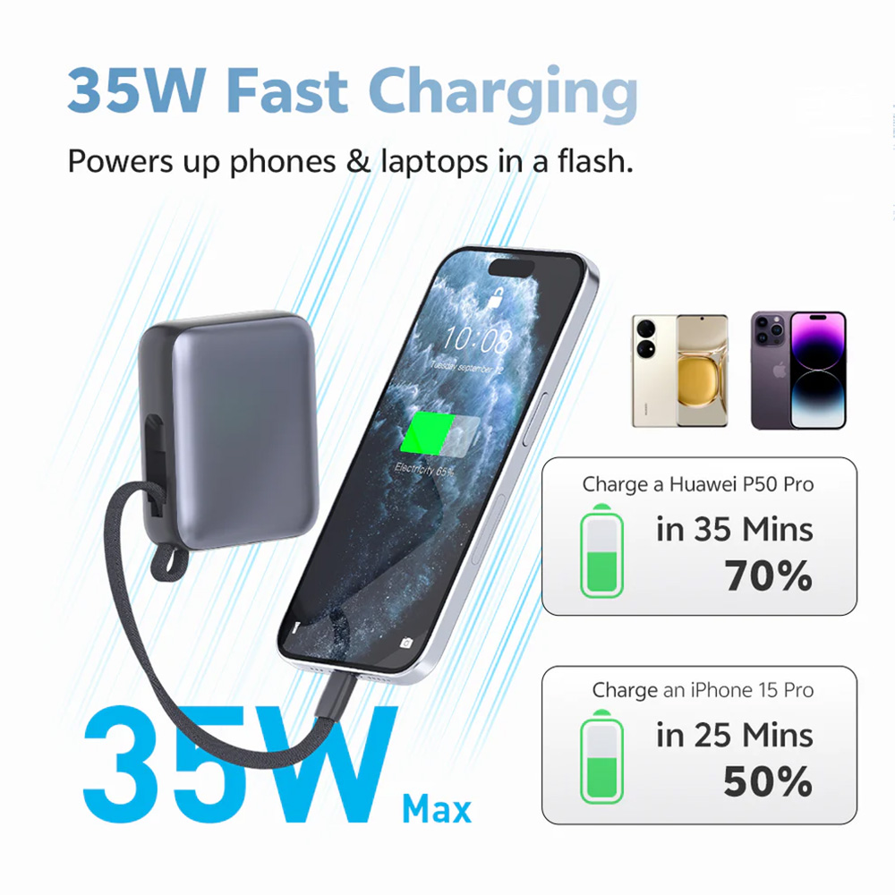 Layer 6 پاوربانک کیو سی وای مدل QCY PB10C 10000mAh 35W