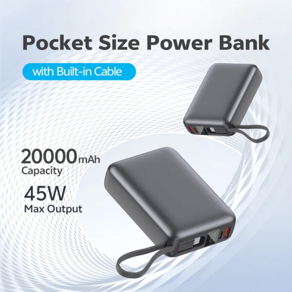 معرفی پاوربانک کیو سی وای مدل QCY PB20A 20000mAh 45W