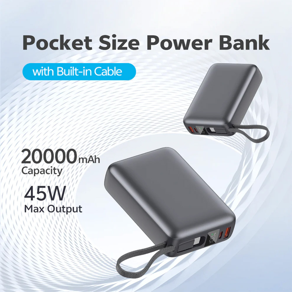 معرفی پاوربانک کیو سی وای مدل QCY PB20A 20000mAh 45W