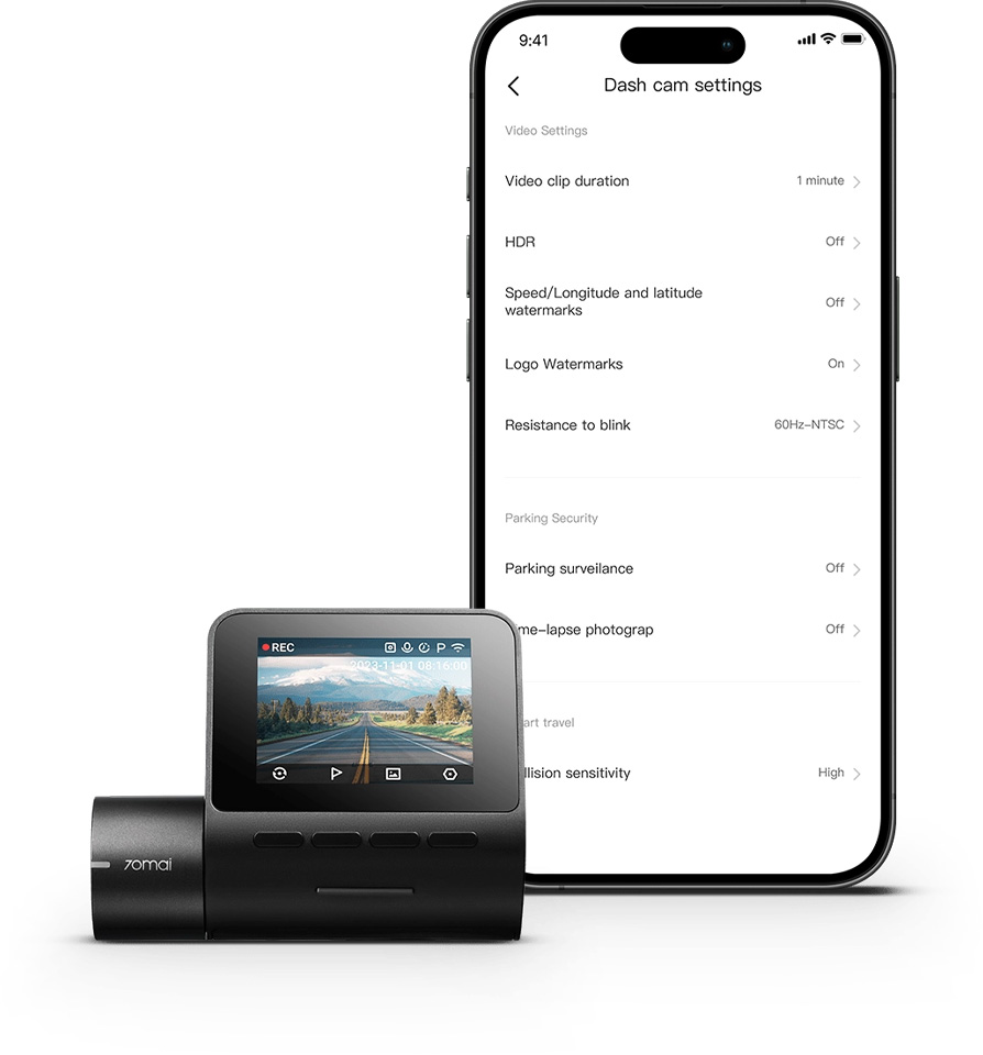Layer 2 دوربین خودرو شیائومی مدل 70mai Dash Cam A200 Set