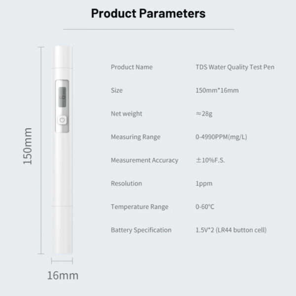 معرفی قلم تست سلامت آب شیائومی مدل ATuMan TDS Water Quality Test Pen