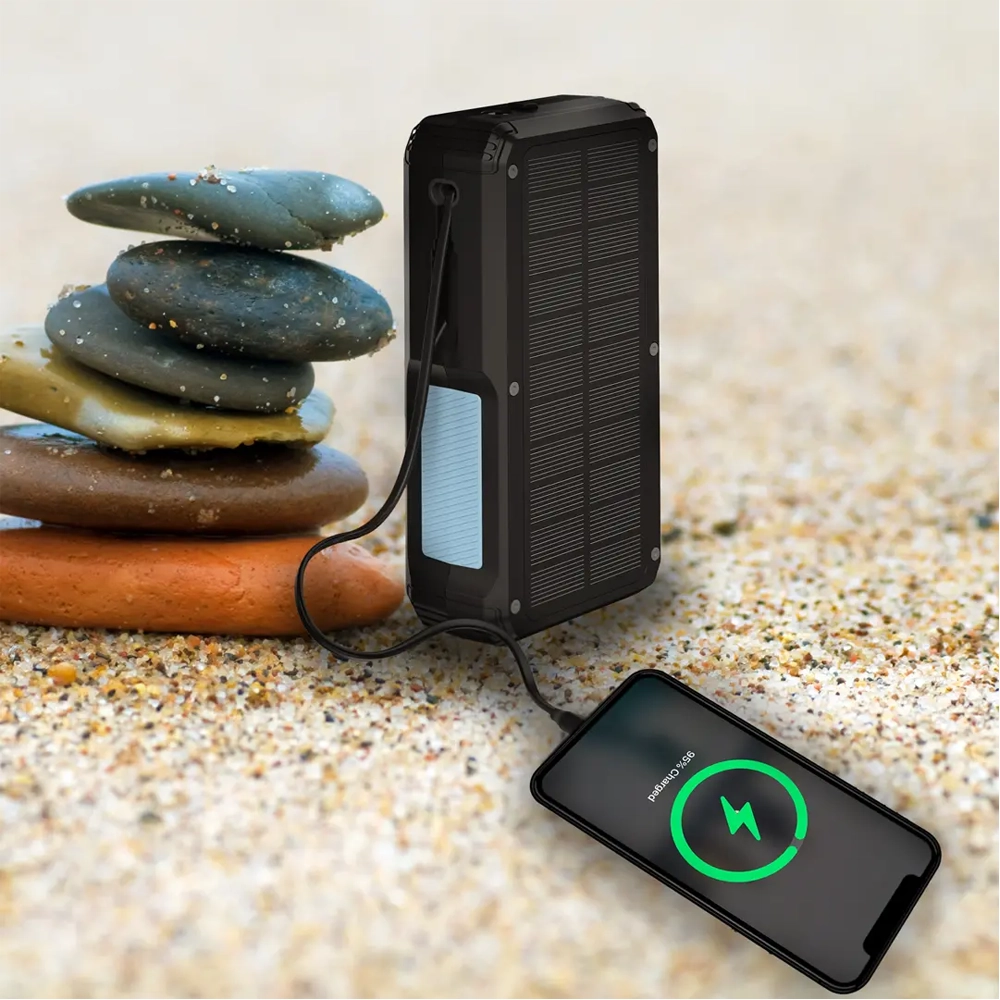پاوربانک خورشیدی 27000 میلی آمپر پاورولوژی مدل Powerology 27000mAh Solar Wireless Charging Power Bank PPBCHA77
